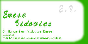 emese vidovics business card